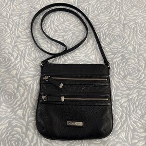 Black Leather Calvin Klein Crossbody Bag